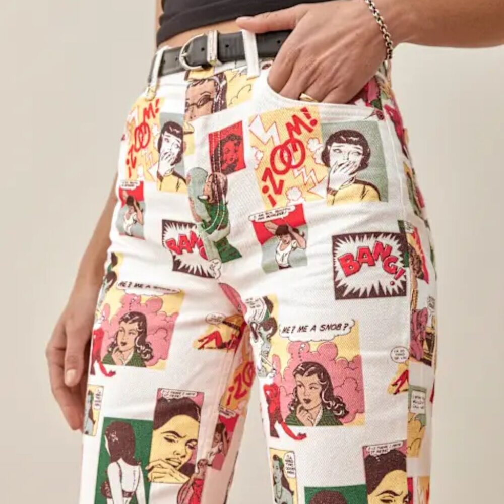 Reformation High Rise Straight Jeans - Comic Book